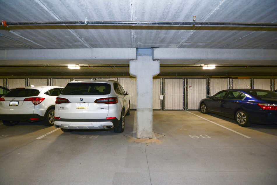 Parking spot in condo garage.