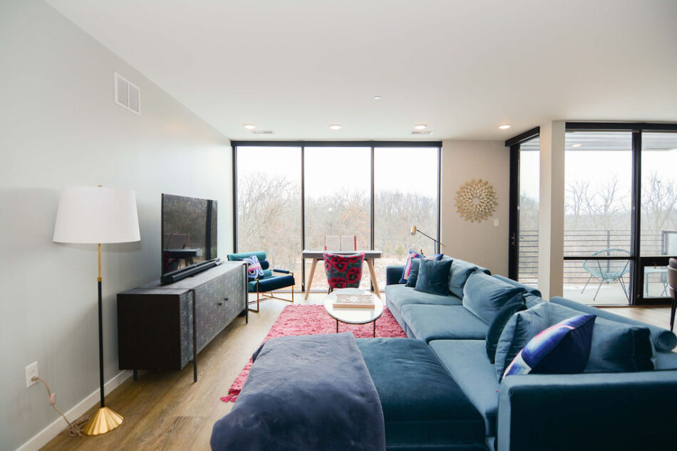 Living room with gorgeous view.