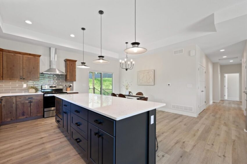 Kitchen island with built-in storage.