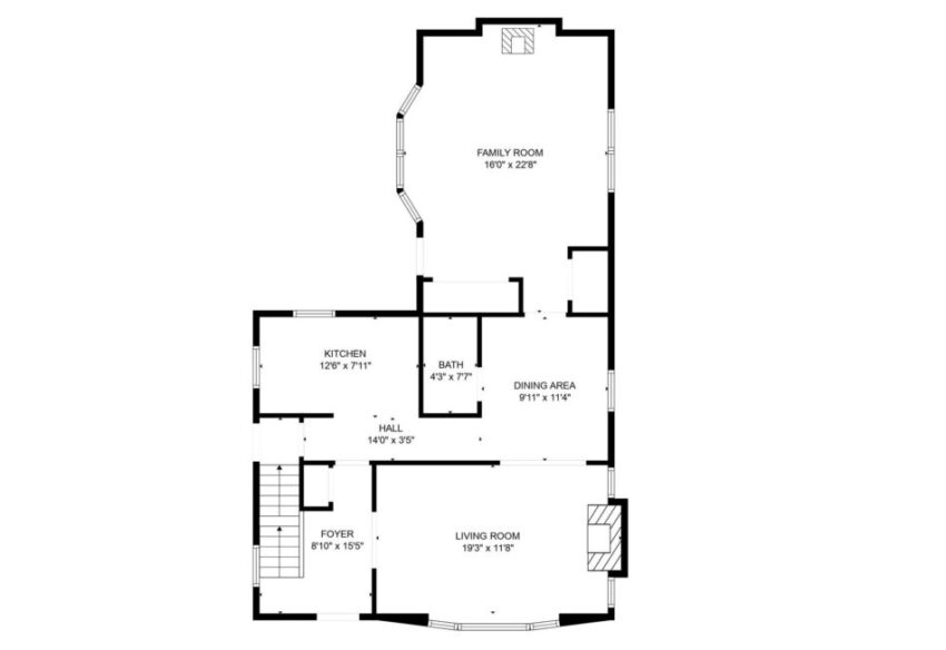 Main level floorplan.