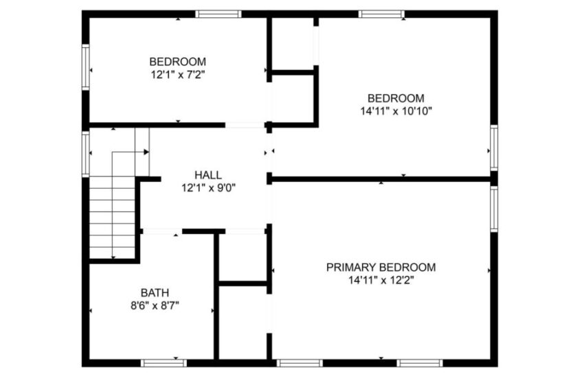 Upper level floorplan.